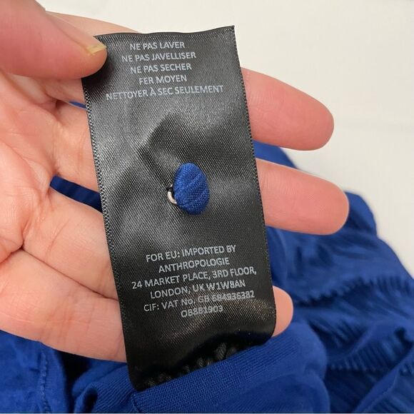 ANTHROPOLOGIE MAEVE SONATA BLUE PLEATED WIDE LEG CAP SLEEVE JUMPSUIT SZ 8 NEW! - Picture 10 of 13